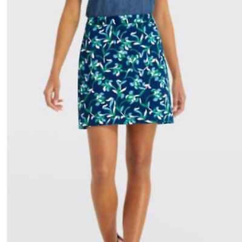 Draper James 8 Aline Blue Floral Skirt